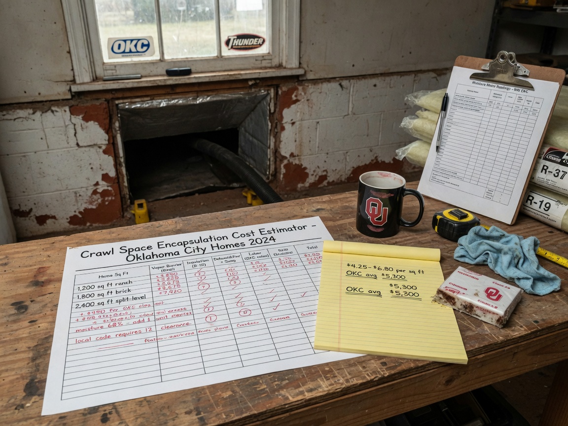 Crawl Space Encapsulation Cost Estimator for Oklahoma City Homes