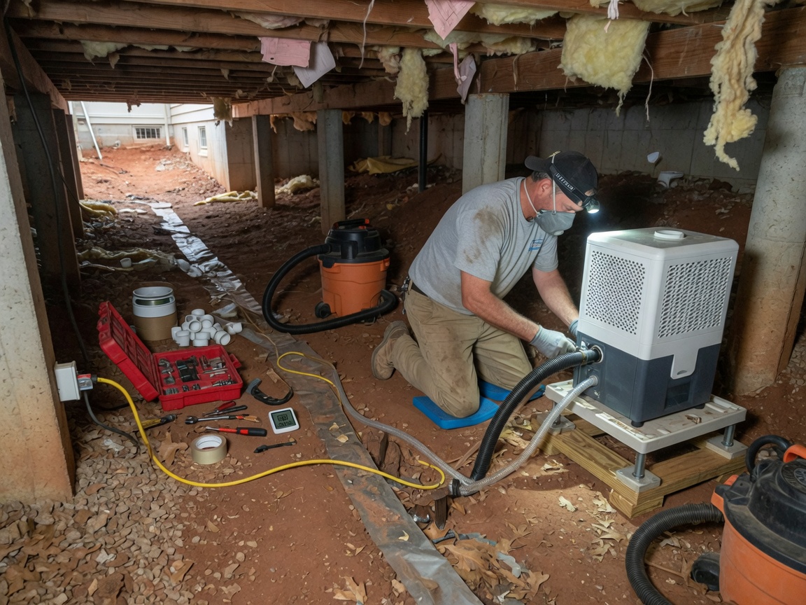 Crawl Space Dehumidifier Installation in Oklahoma City